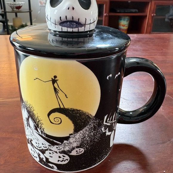 Disney Other - Disney The Nightmare Before Christmas Jack Skellington Ceramic Mug With Lid